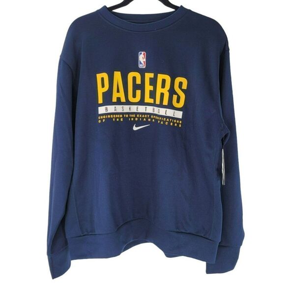 Pacers Sweatshirt Nike Hoodie New NBA Indiana Pullover Blue Sweater - Picture 2 of 6